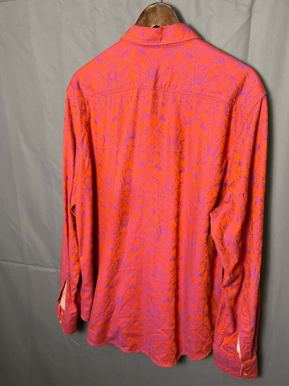 Robert Graham Knowledge Wisdom Truth Shirt Mens 2xl Coral Purple Floral LS - Picture 2 of 12